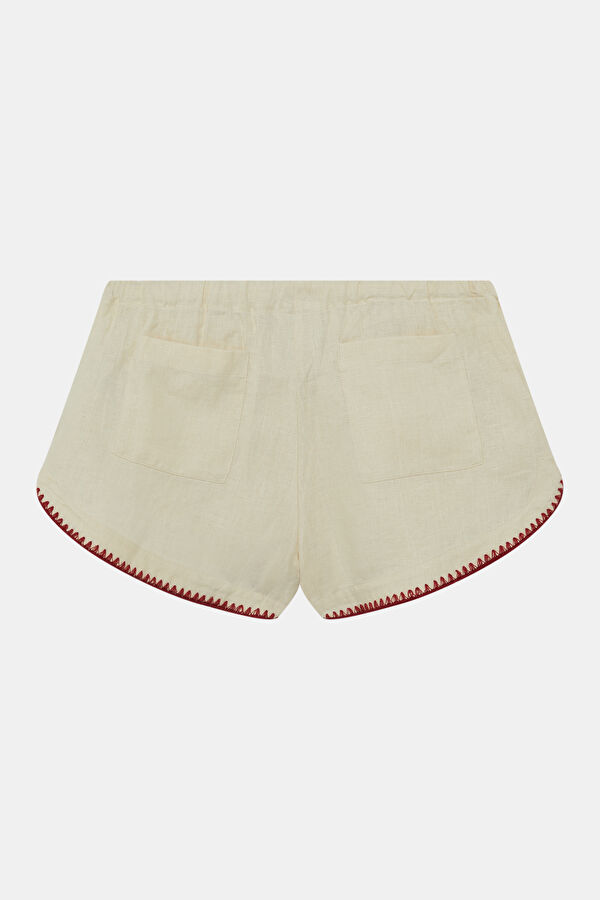 Ecru Linen Women's Shorts 2