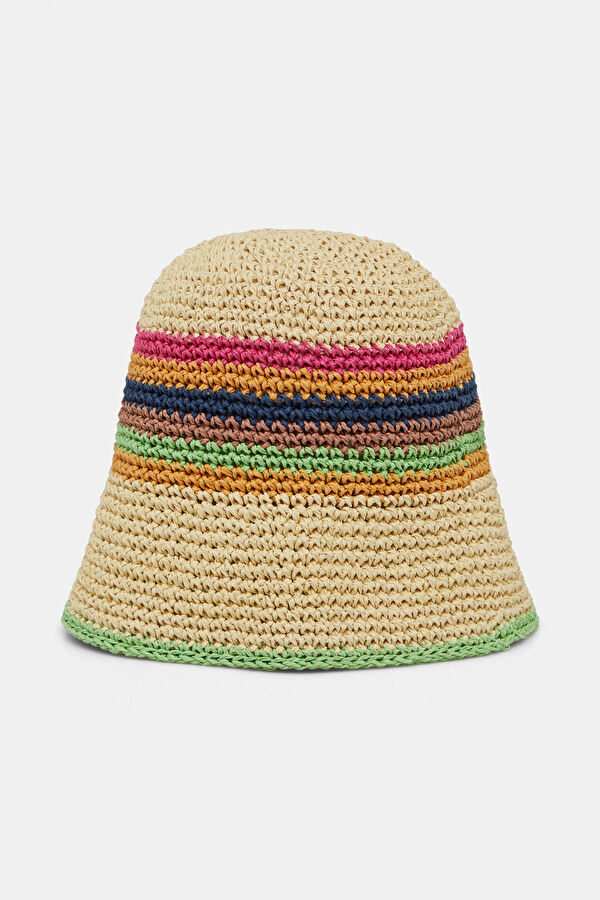 Multicolored Striped Patterned Women's Hat