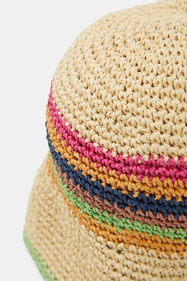 Multicolored Striped Patterned Women's Hat 3