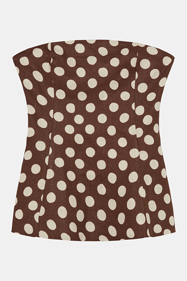 Brown Polka Dot Women's Blouse