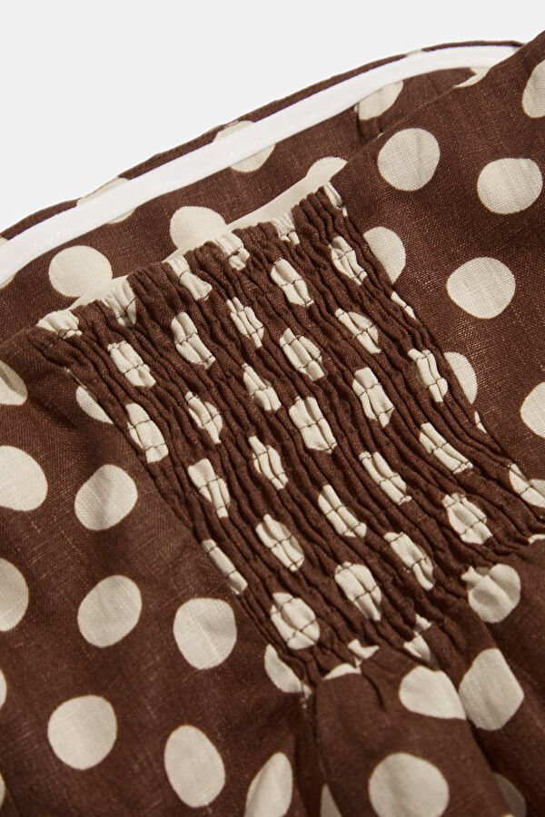 Brown Polka Dot Women's Blouse 4