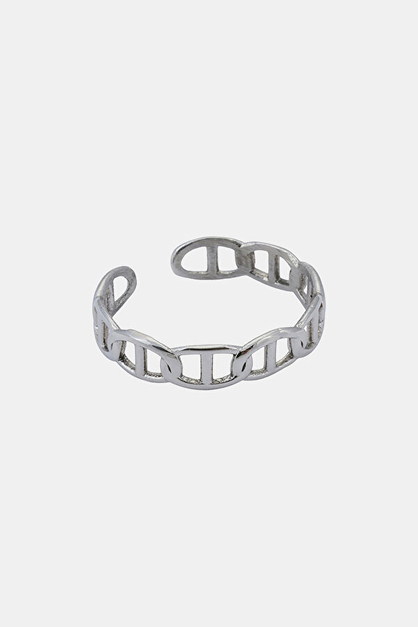 Silver Plated Bar Chain Ring 2
