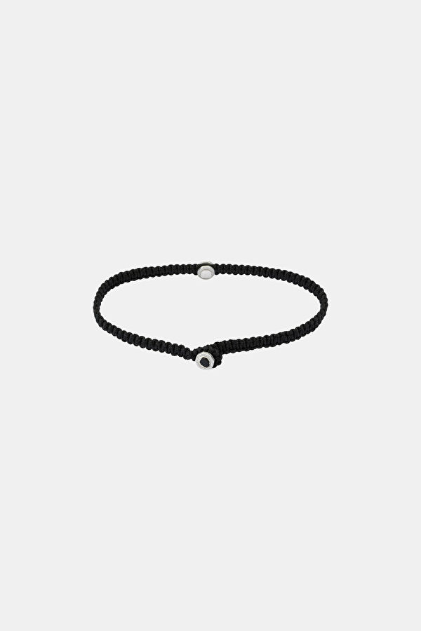 Silver Plated Black Macrame Bracelet 2
