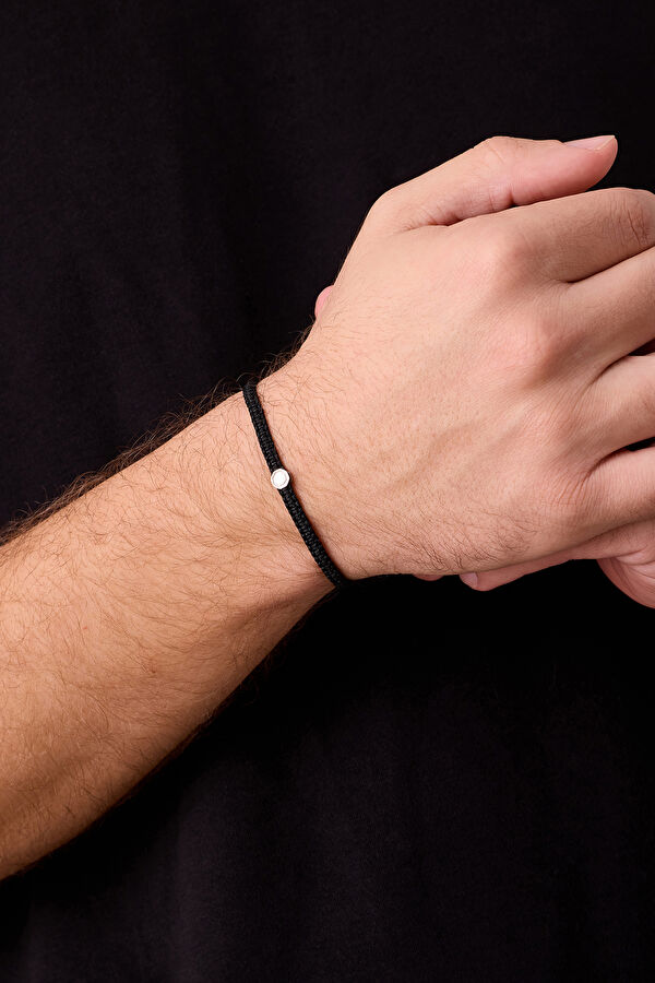 Silver Plated Black Macrame Bracelet 4