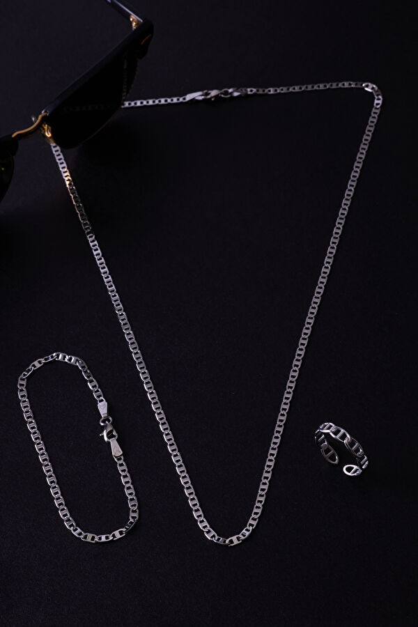 Silver Plated Bar Chain Bracelet 4