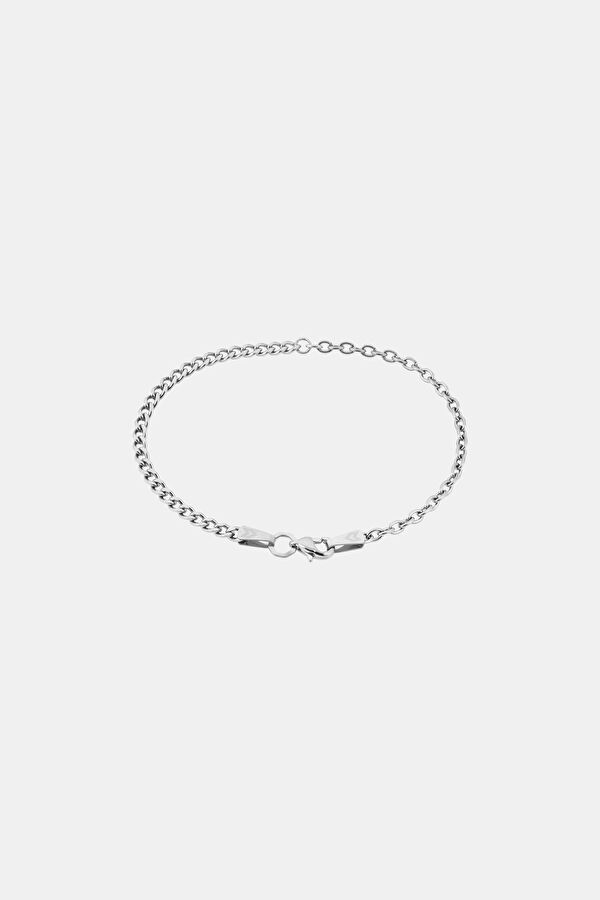 Silver Plated Curb Cable Chain Bracelet 2