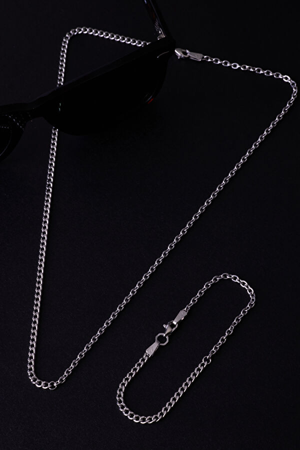 Silver Plated Curb Cable Chain Bracelet 4