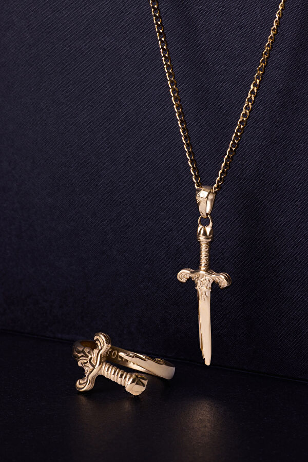 Gold Plated Broken Sword Ring 4