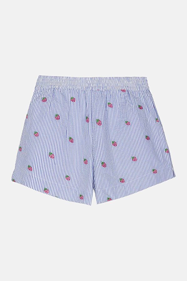 Red Striped Kids Shorts