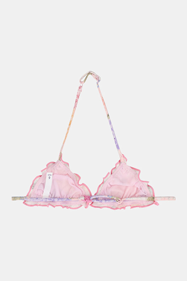 Multicolored Patterned Lace-up Kids Bikini 4