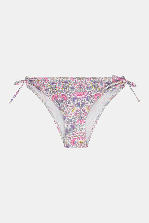 Blue Patterned Lace-up Kids Bikini 4
