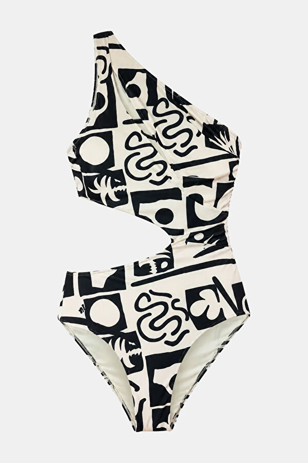 White Patterned Women's Swimsuit