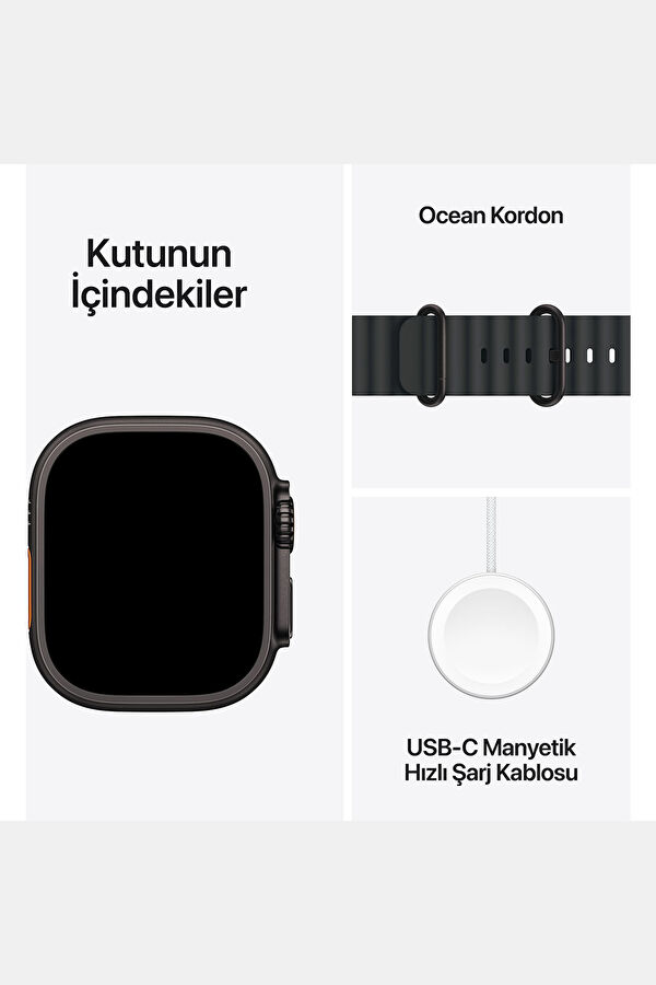 Watch Ultra 3 GPS + Cellular 49mm Siyah Titanyum Kasa ve Siyah Ocean Kordon MF0J4TU/A 7