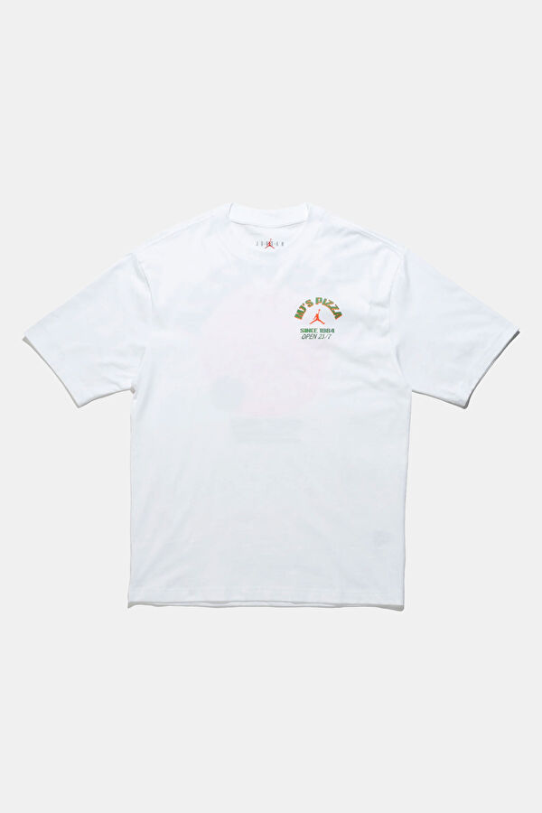Relax Fit White Crew Neck Printed Men's T-Shirt