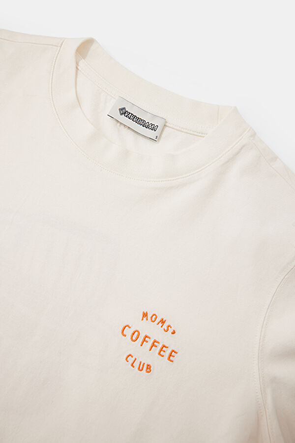 Ecru Crew Neck Printed Women's T-Shirt 6