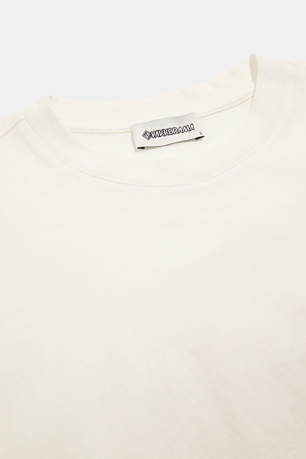 Ecru Crew Neck Printed Women's T-Shirt 7