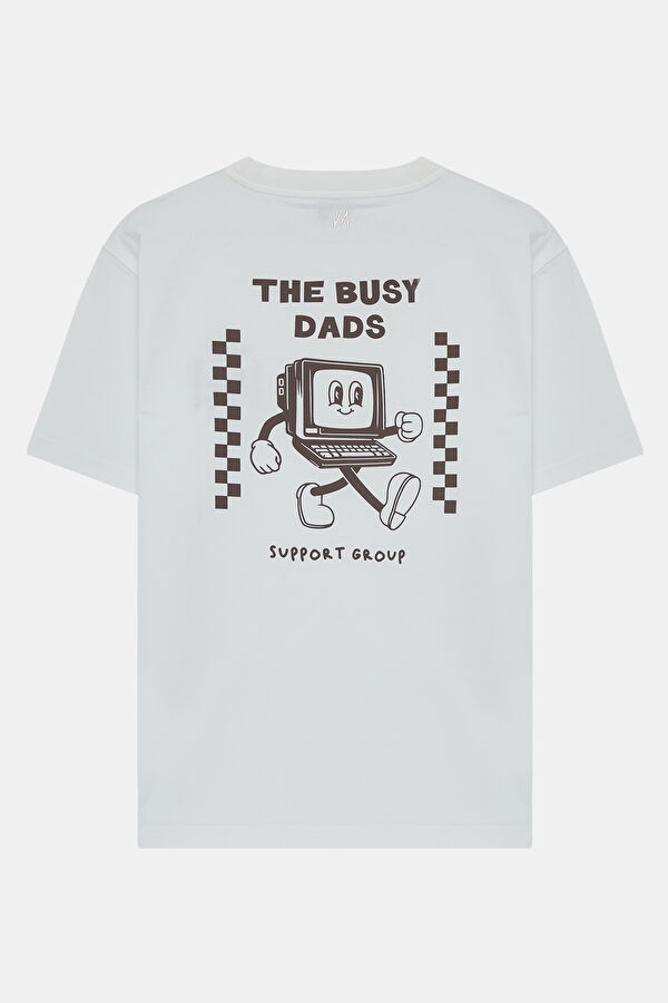 Ecru Crew Neck Printed Men's T-Shirt 2