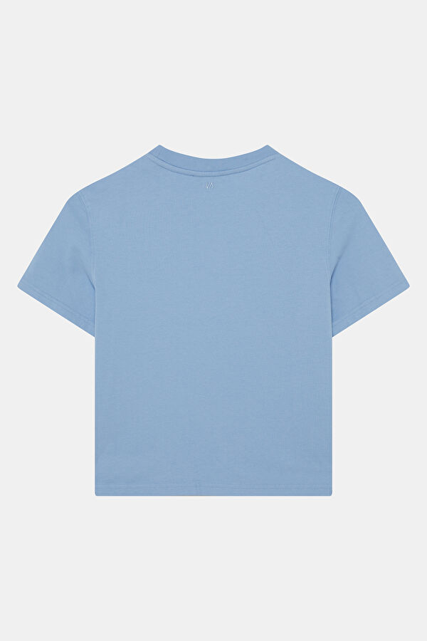 Mavi Bisiklet Yaka Nakışlı Kadın T-Shirt 5