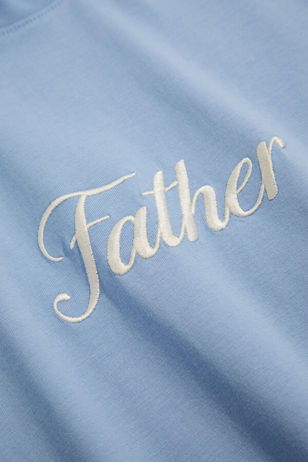 Blue Crew Neck Embroidered Men's T-Shirt 4
