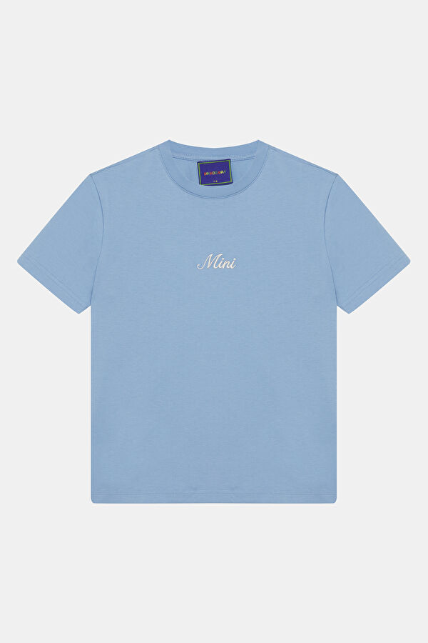 Blue Crew Neck Embroidered Children's T-Shirt
