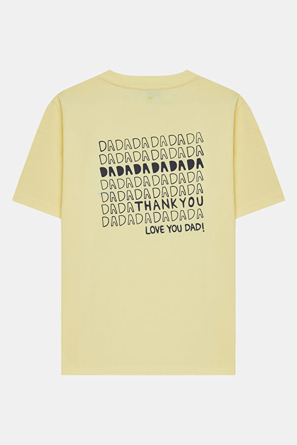 Yellow Crew Neck Printed Men's T-Shirt 2