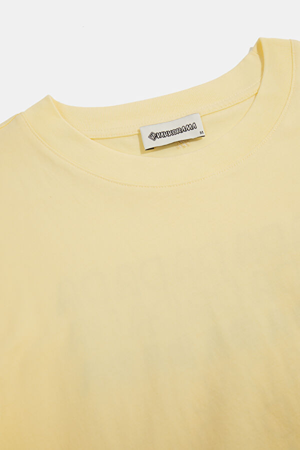 Yellow Crew Neck Printed Men's T-Shirt 3