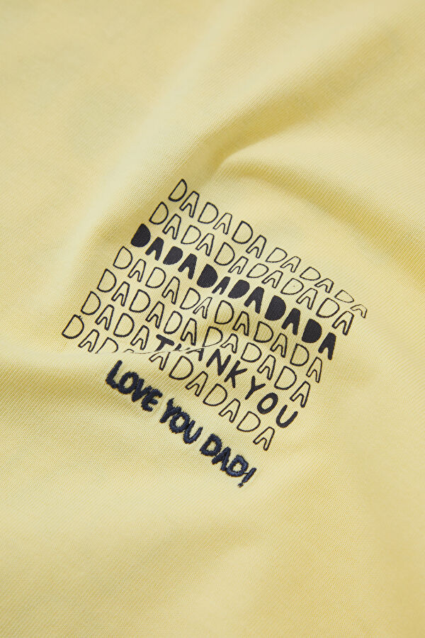 Yellow Crew Neck Printed Men's T-Shirt 4