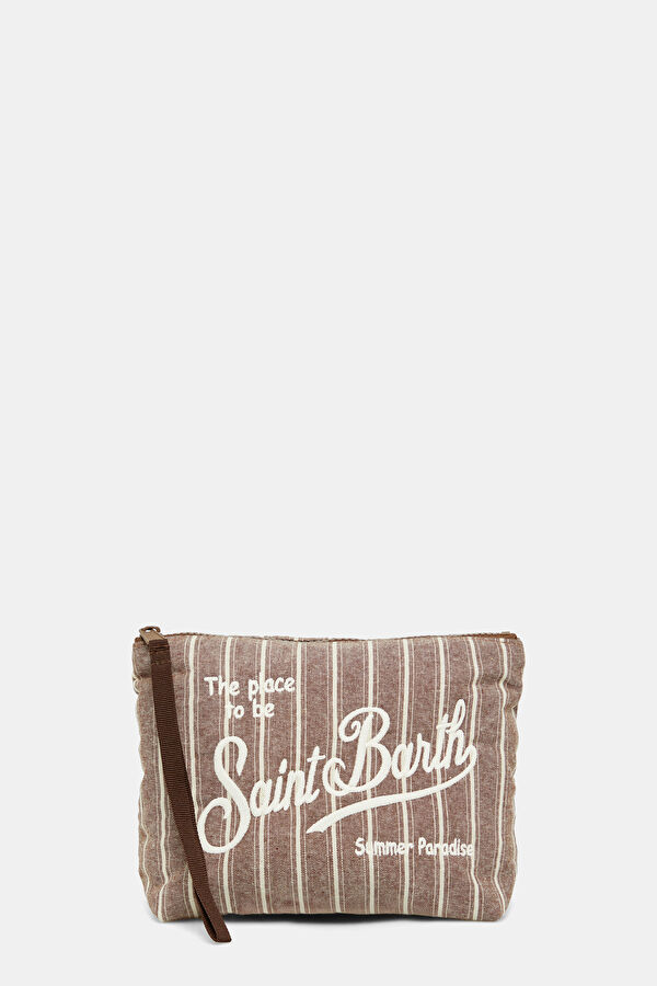 Dark Beige Striped Bag