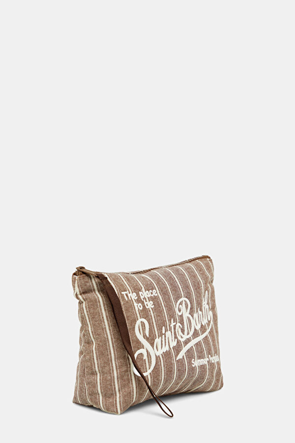 Dark Beige Striped Bag 2