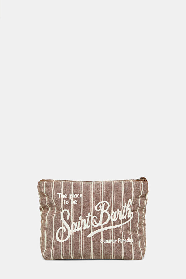 Dark Beige Striped Bag 3