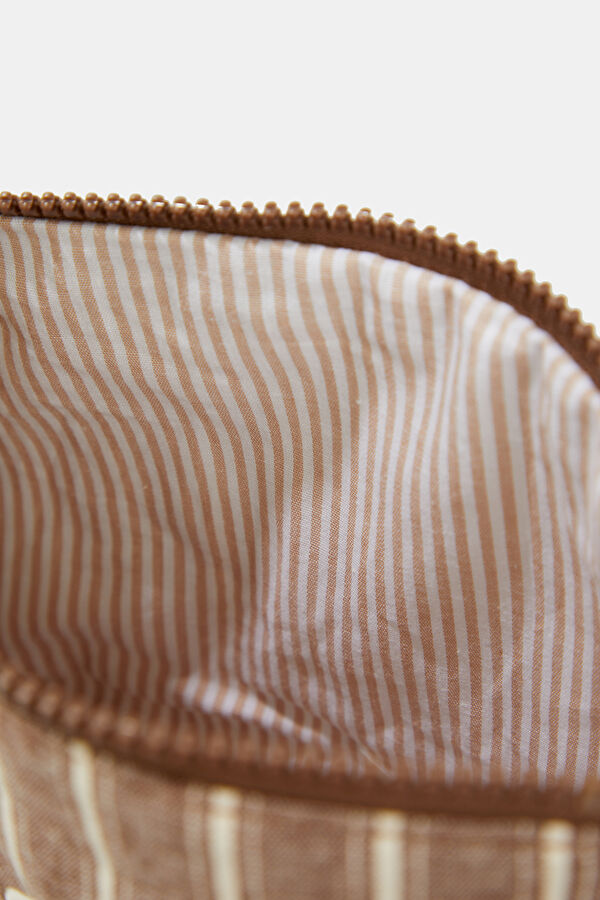 Dark Beige Striped Bag 5