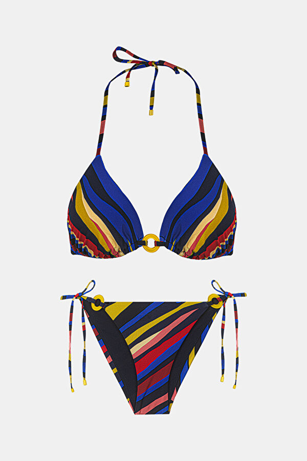 Kaela Çok Renkli Çizgili Desenli Kadın Bikini