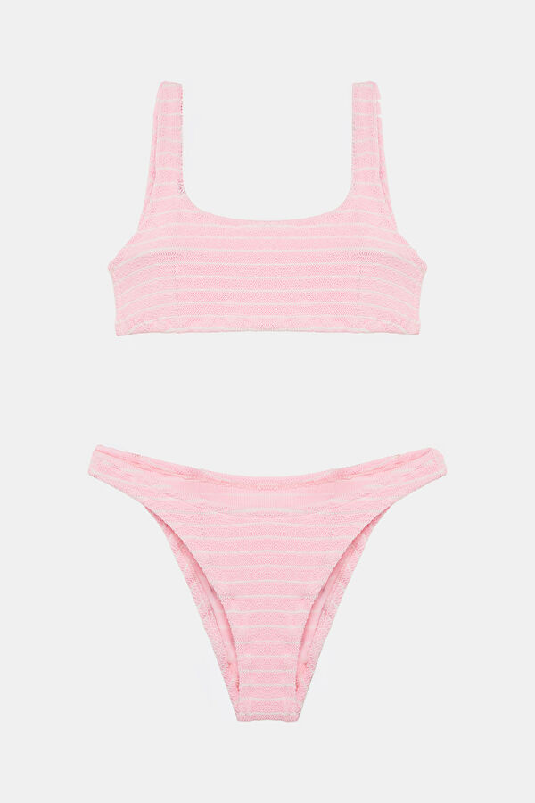 Pink Striped Women's Bikini