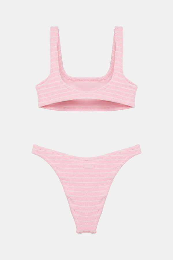 Pink Striped Women's Bikini 2