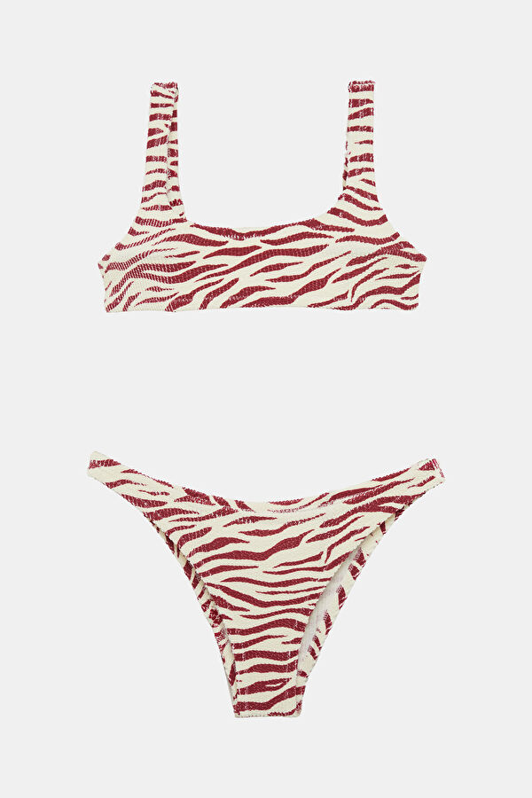 Brown Patterned Women's Bikini