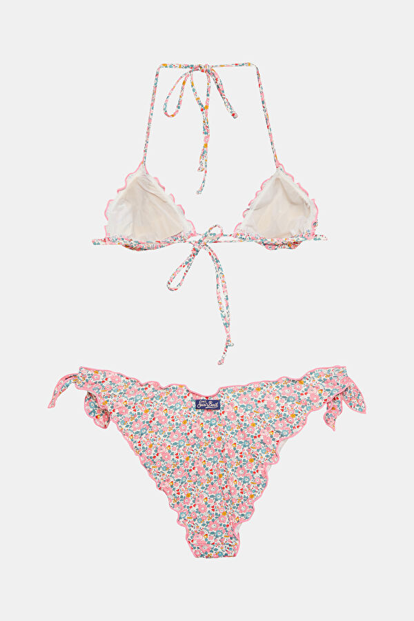 Multicolored Patterned Tie-Up Women's Bikini 2