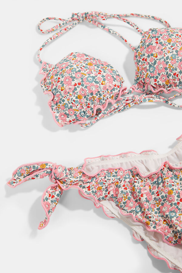 Multicolored Patterned Tie-Up Women's Bikini 3