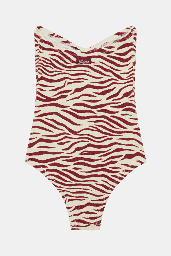 Brown Patterned Women's Swimsuit 2