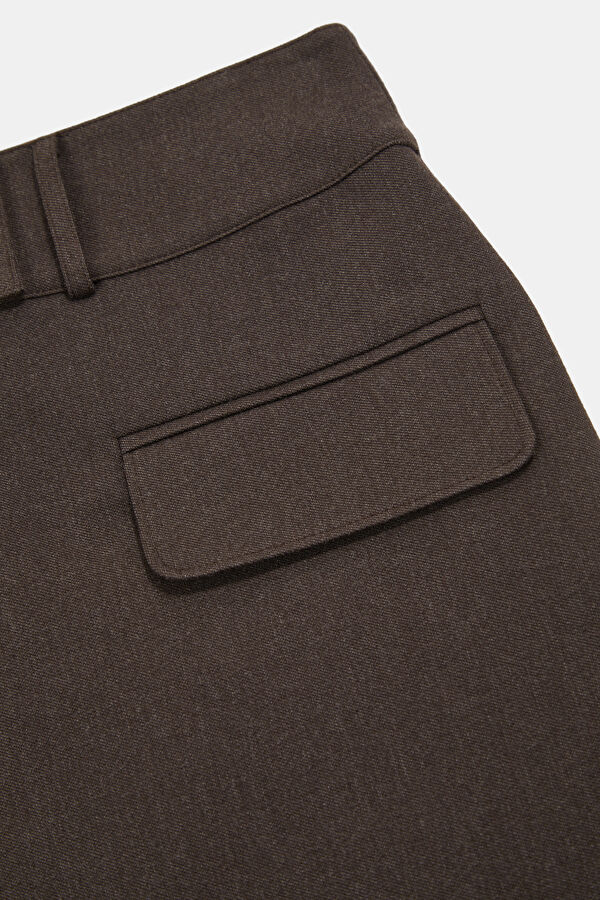 Brown Cotton-Viscose Women's Skirt 4