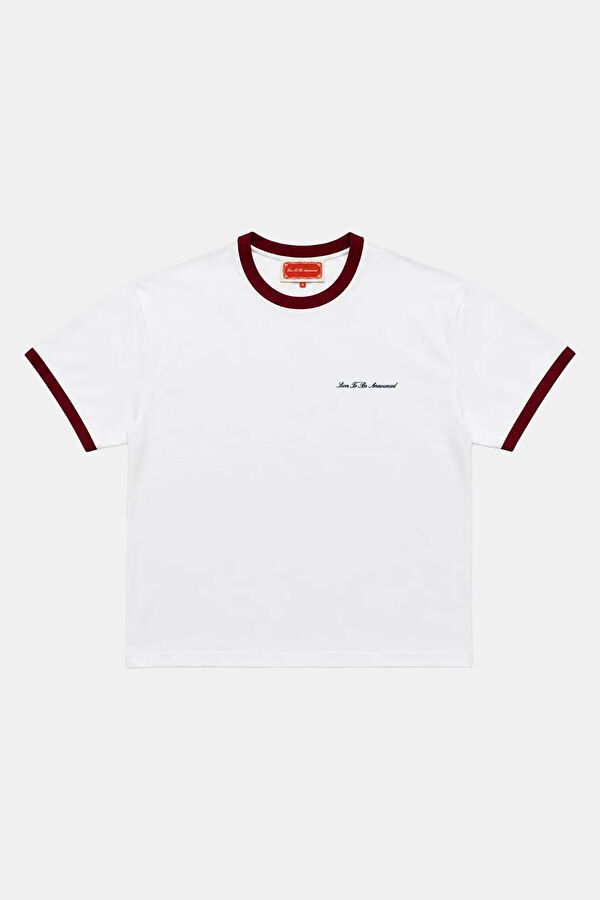 Beyaz Bisiklet Yaka Kadın T-Shirt