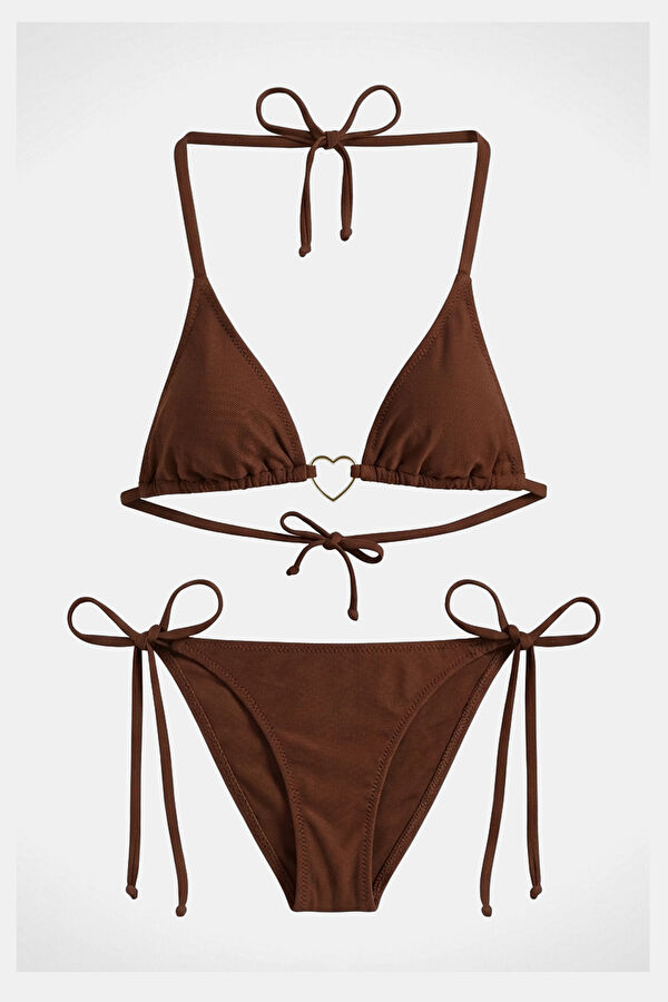 Burgundy Lace-Up Women's Bikini