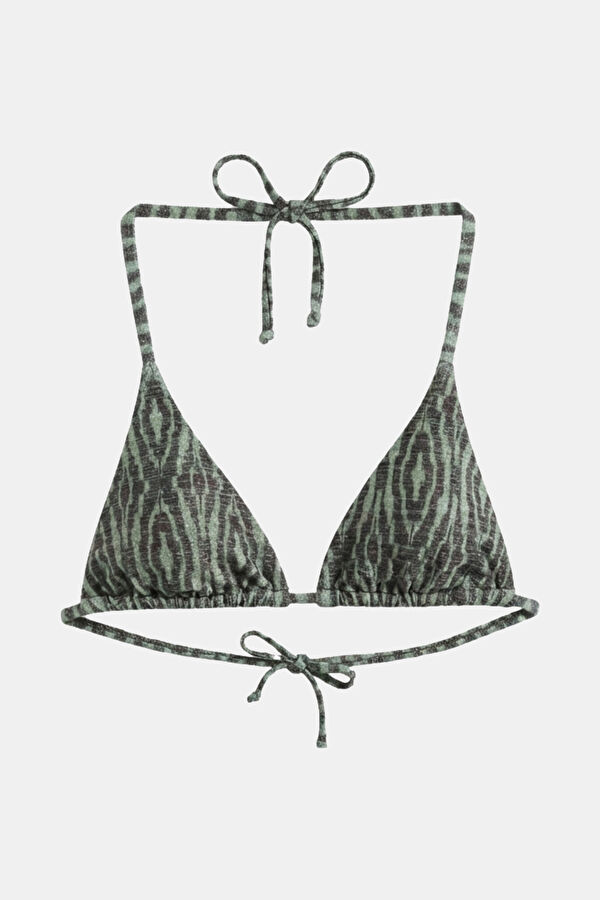 Khaki Animal Print Lace-Up Women's Bikini 2