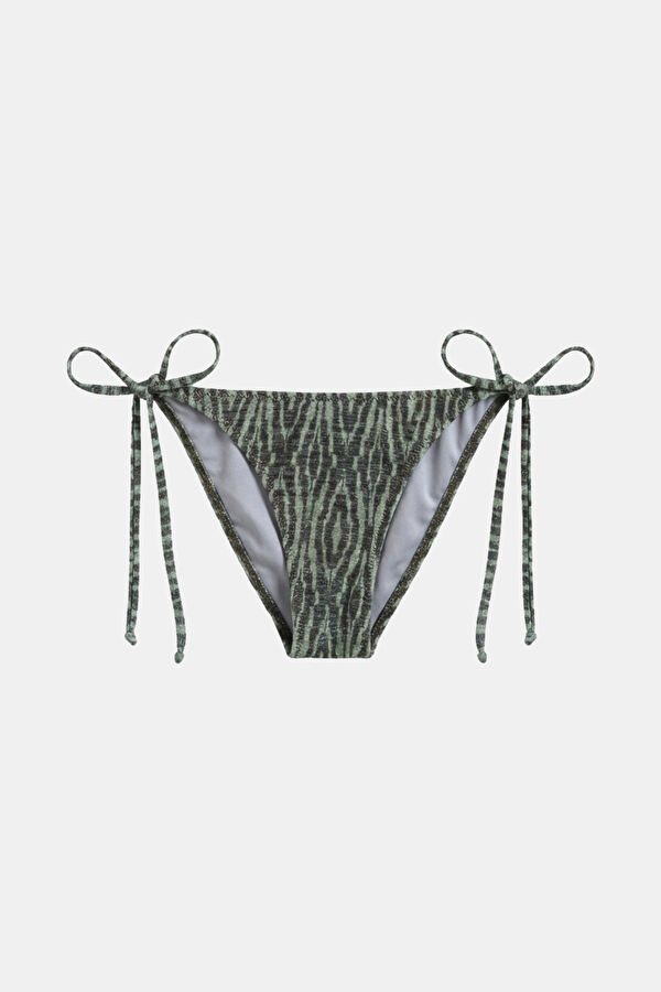 Khaki Animal Print Lace-Up Women's Bikini 3