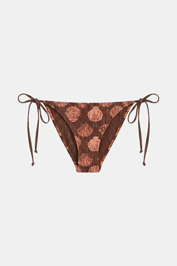 Burgundy Patterned Lace-Up Women's Bikini 3