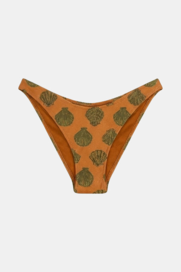 Orange Patterned Lace-Up Women's Bikini 3