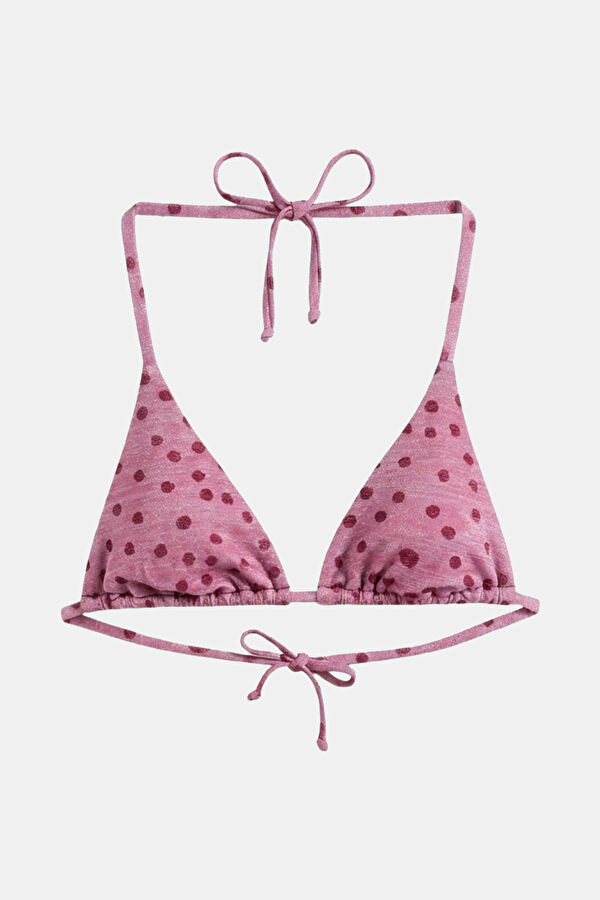 Pink Polka Dot Lace-Up Women's Bikini 2