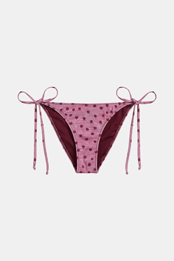Pink Polka Dot Lace-Up Women's Bikini 3