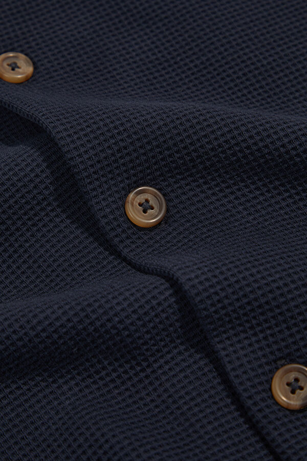 Navy Blue Men's Shirt (Relaxed Fit) 4