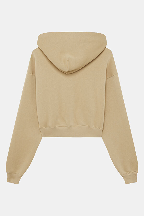 Light Brown Hooded Women's Sweatshirt 2