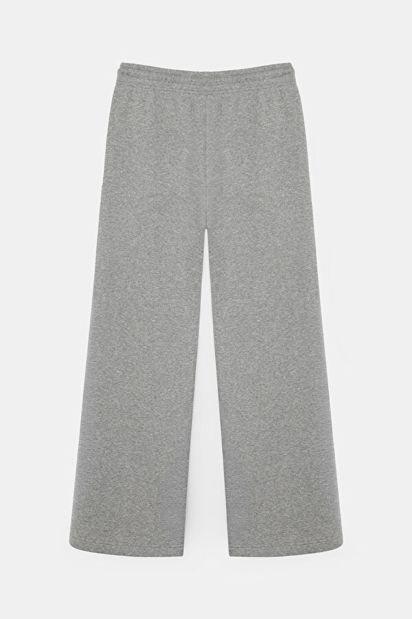 Gray Melange Wide Leg Women's Sport Pants 2